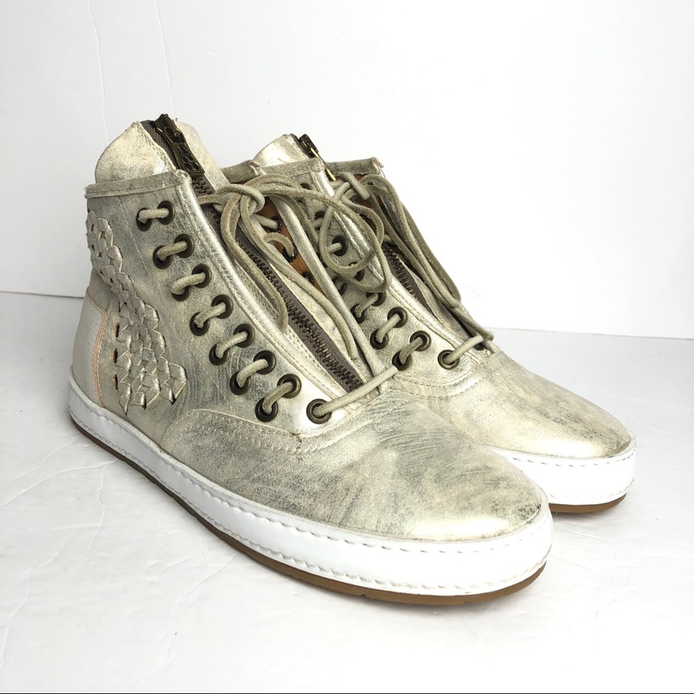 A.S. 98 leather “Randall” metallic high top